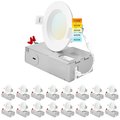 Luxrite 3 Inch Ultra Thin LED Recessed Downlights 5 CCT Selectable 2700K-5000K 6W 400LM Dimmable 16-Pack LR23730-16PK